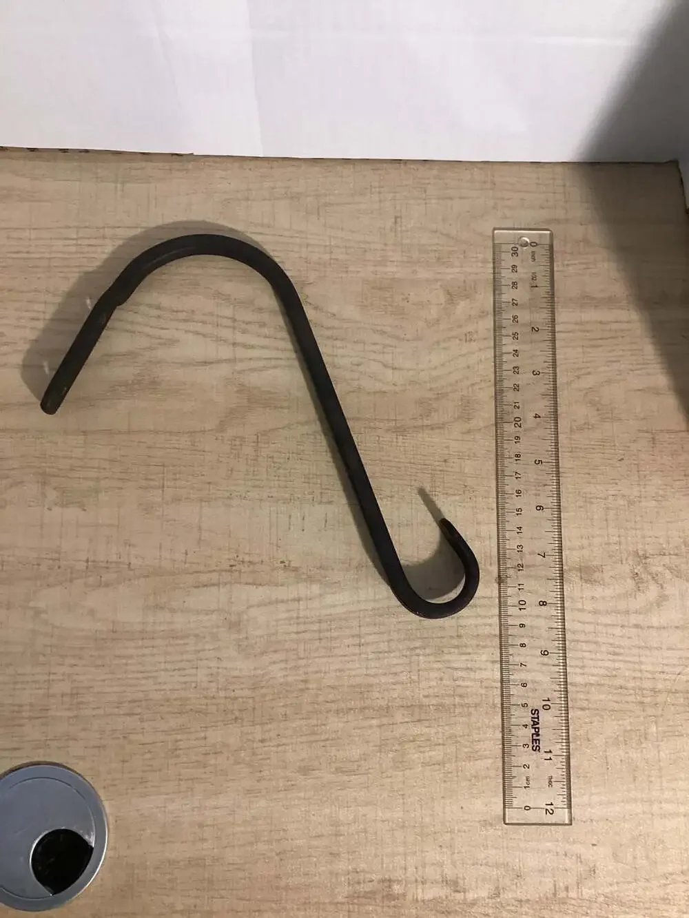 Panacea Black Forged Angled Hook Hanging Plant Bracket - 12 Inch